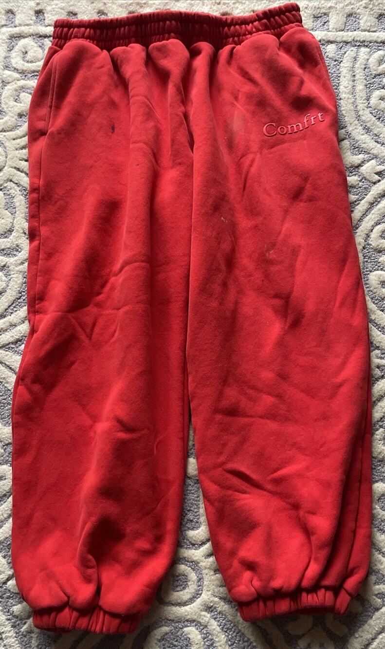 Comfrt Red Sweatpants Size 2X , Extra Thick Heavy, Oversized with stains